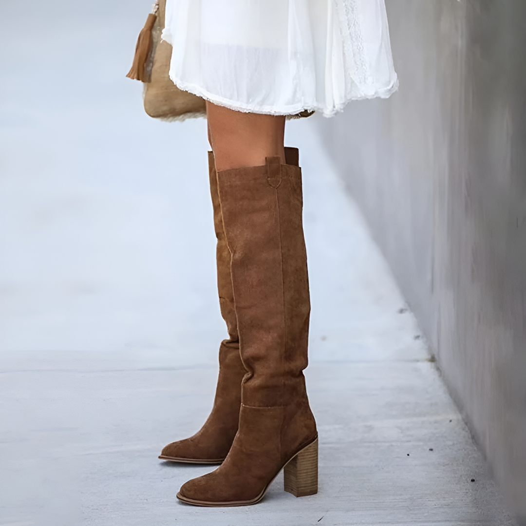 Valenzora | Hohe Stiefel mit robustem Absatz für Damen für einen zeitlosen Look
