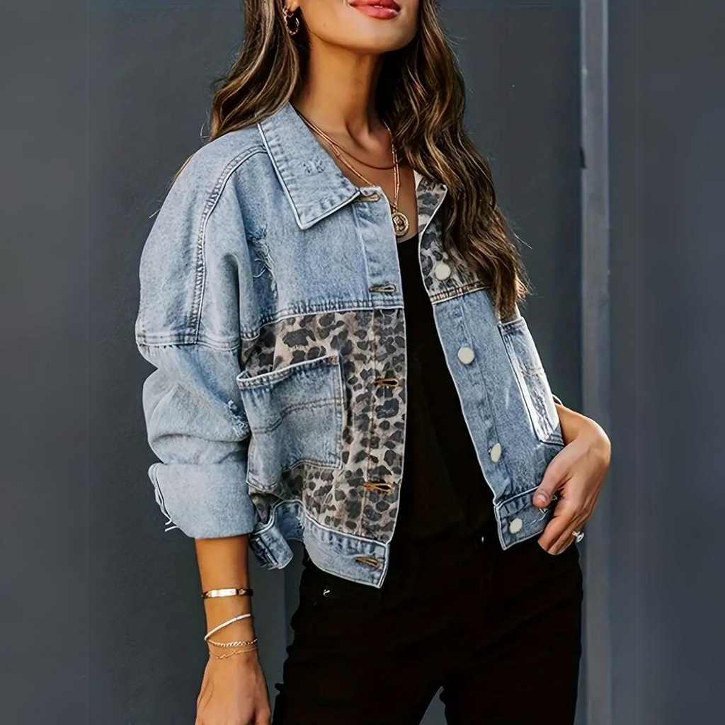 Valenzora | Trendy jacket with leopard print