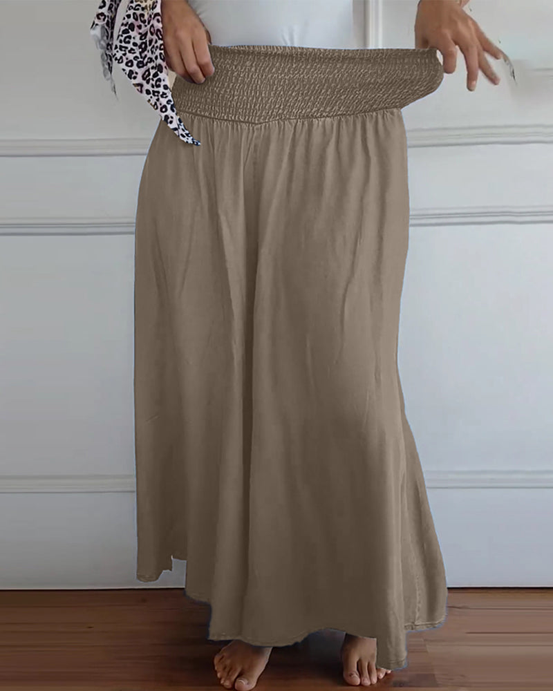 Valenzora | Trousers with elasticated waistband and wide legs