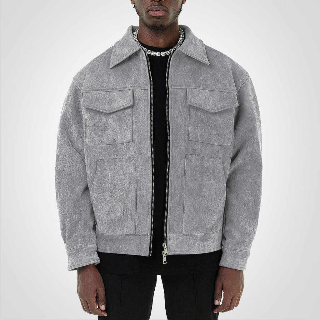 Valenzora | Short suede jacket with zipper: style & comfort