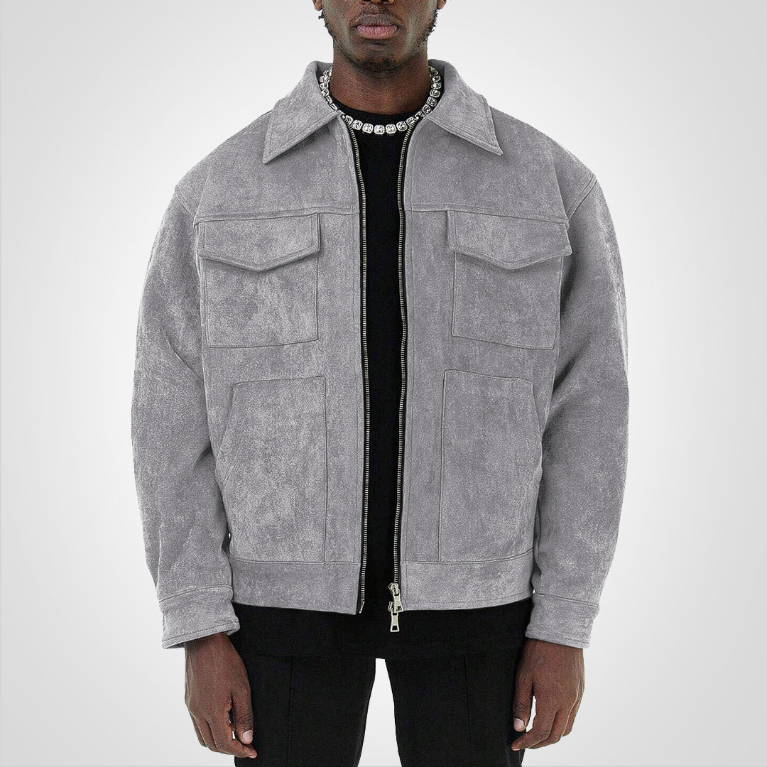 Valenzora | Short suede jacket with zipper: style & comfort