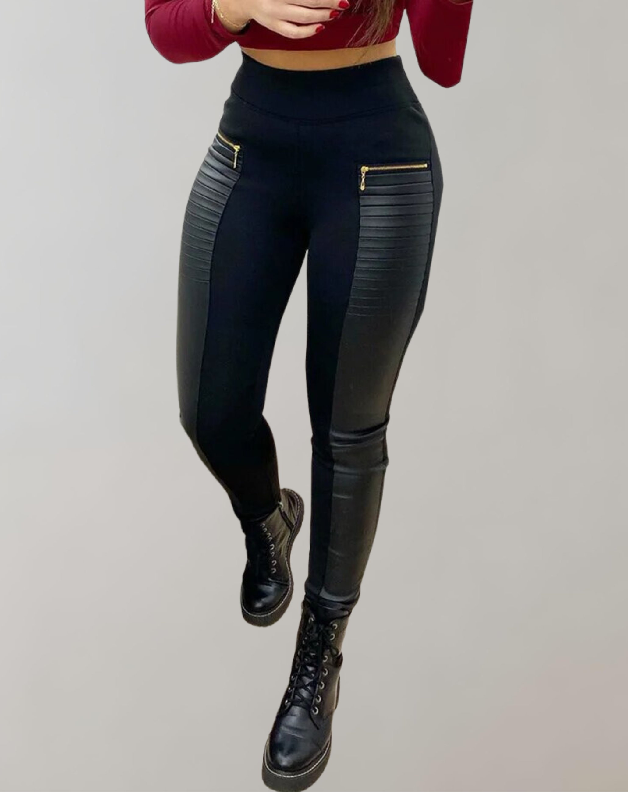 Valenzora - PU leather contrast zipper