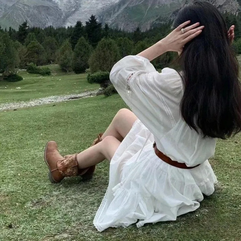 Valenzora | Westernstiefel für Damen mit spitzer Zehenpartie und Blockabsatz, Cowboystiefel für Damen