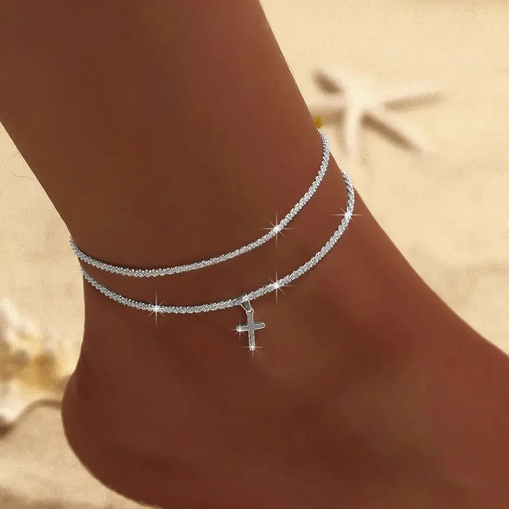 Valenzora | Chic Silver/Gold Double Anklet