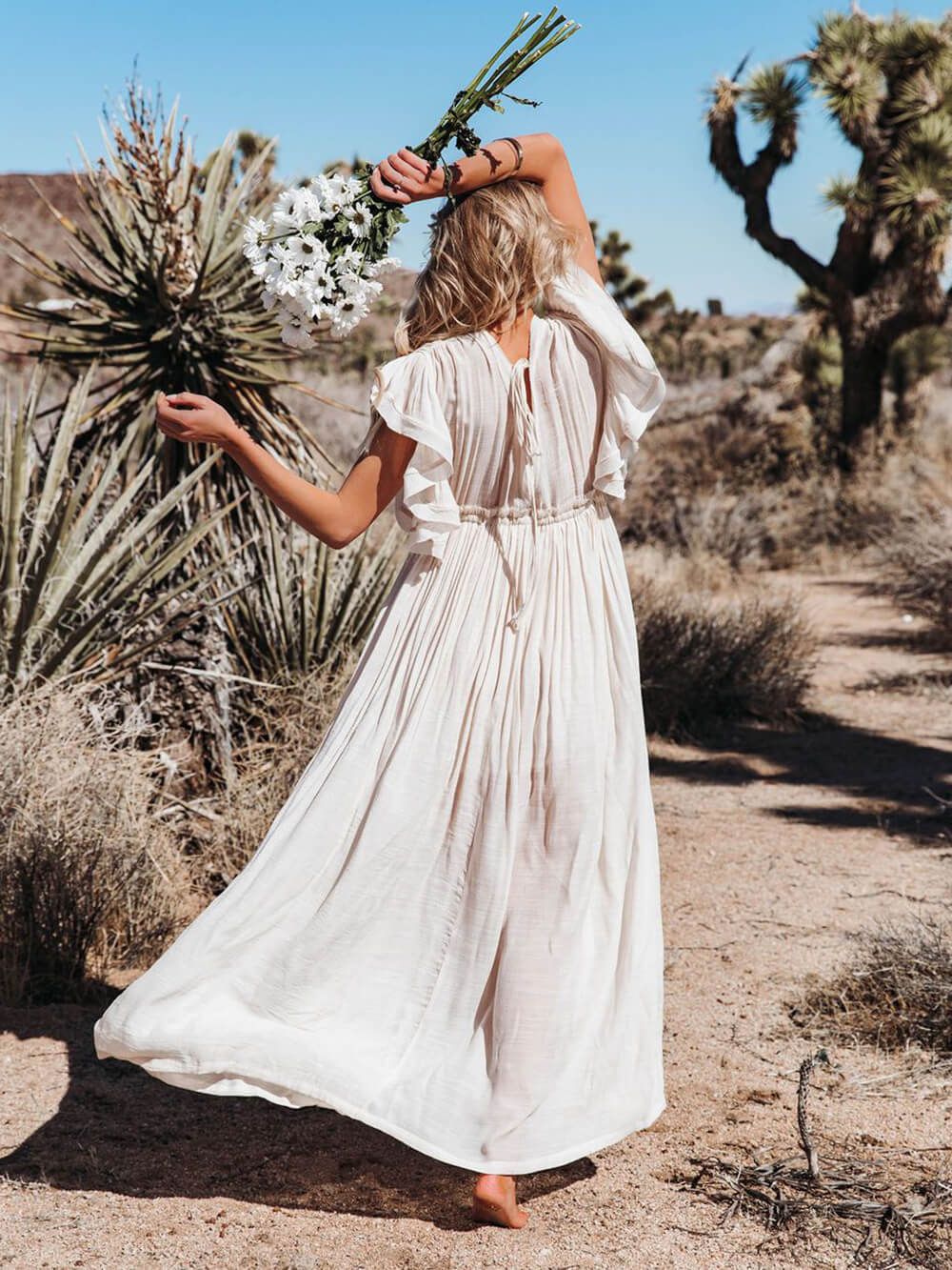 Valenzora | Style Maxi Dress with Flutter Sleeves for Women