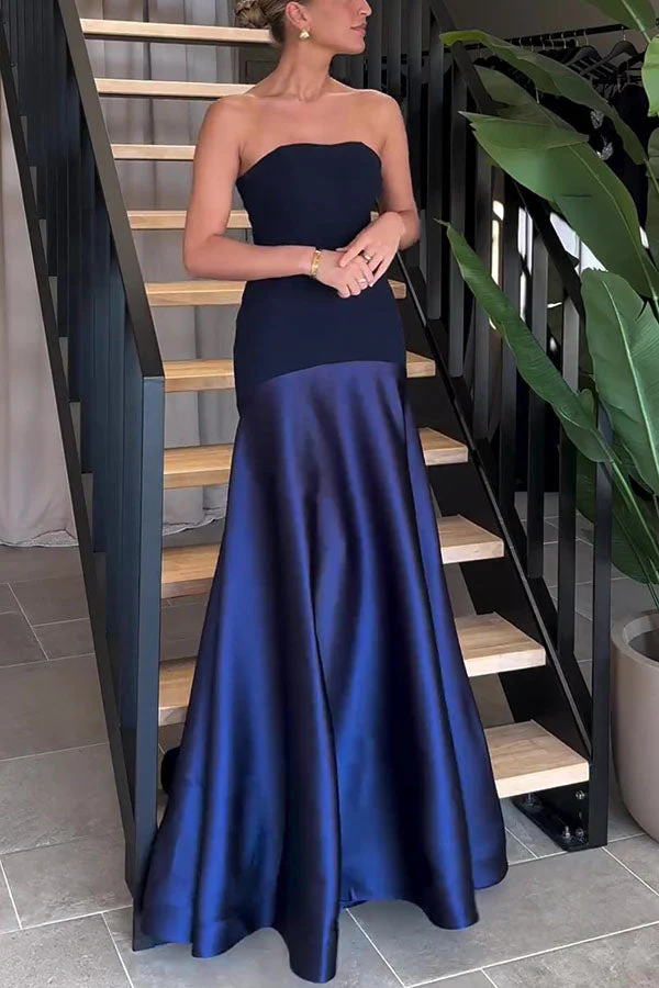 Satin-Trägerkleid mit ausgestelltem Rock