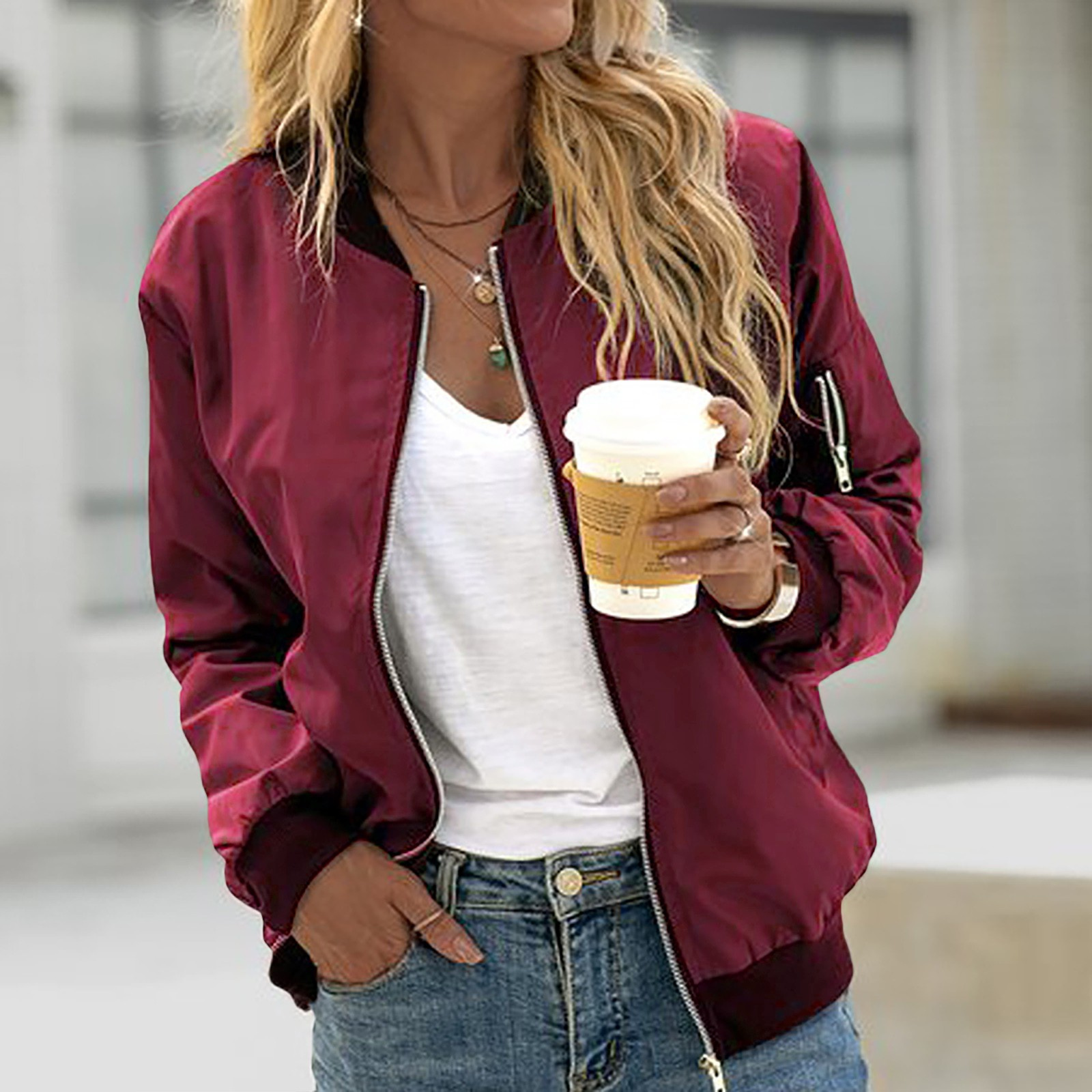 Valenzora | Lightweight women's bomber jacket, bomber jacket with zipper