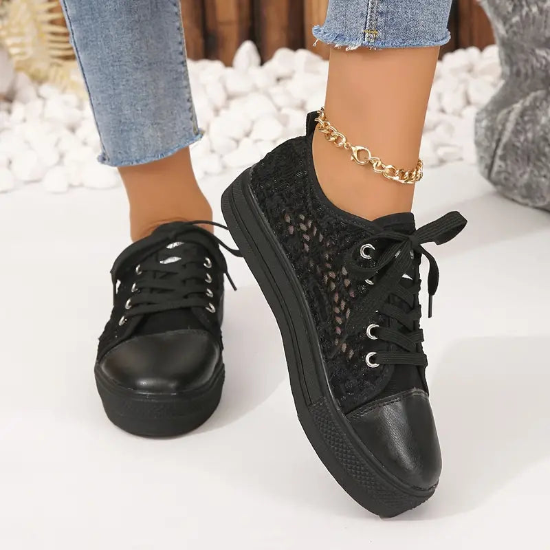 Valenzora | Damen-Sneaker mit Plateau und Spitze