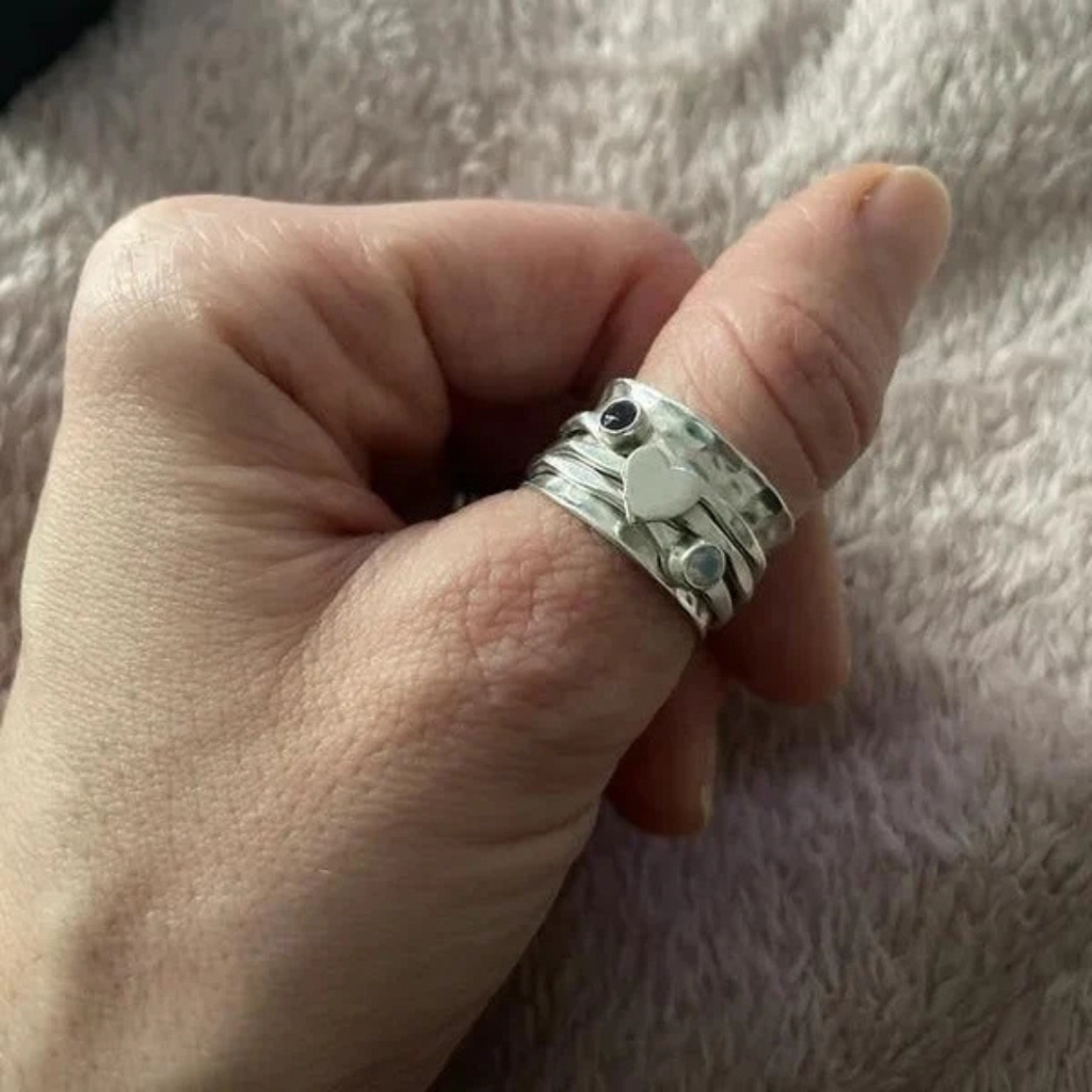 Valenzora | Spinner Herzring Silber