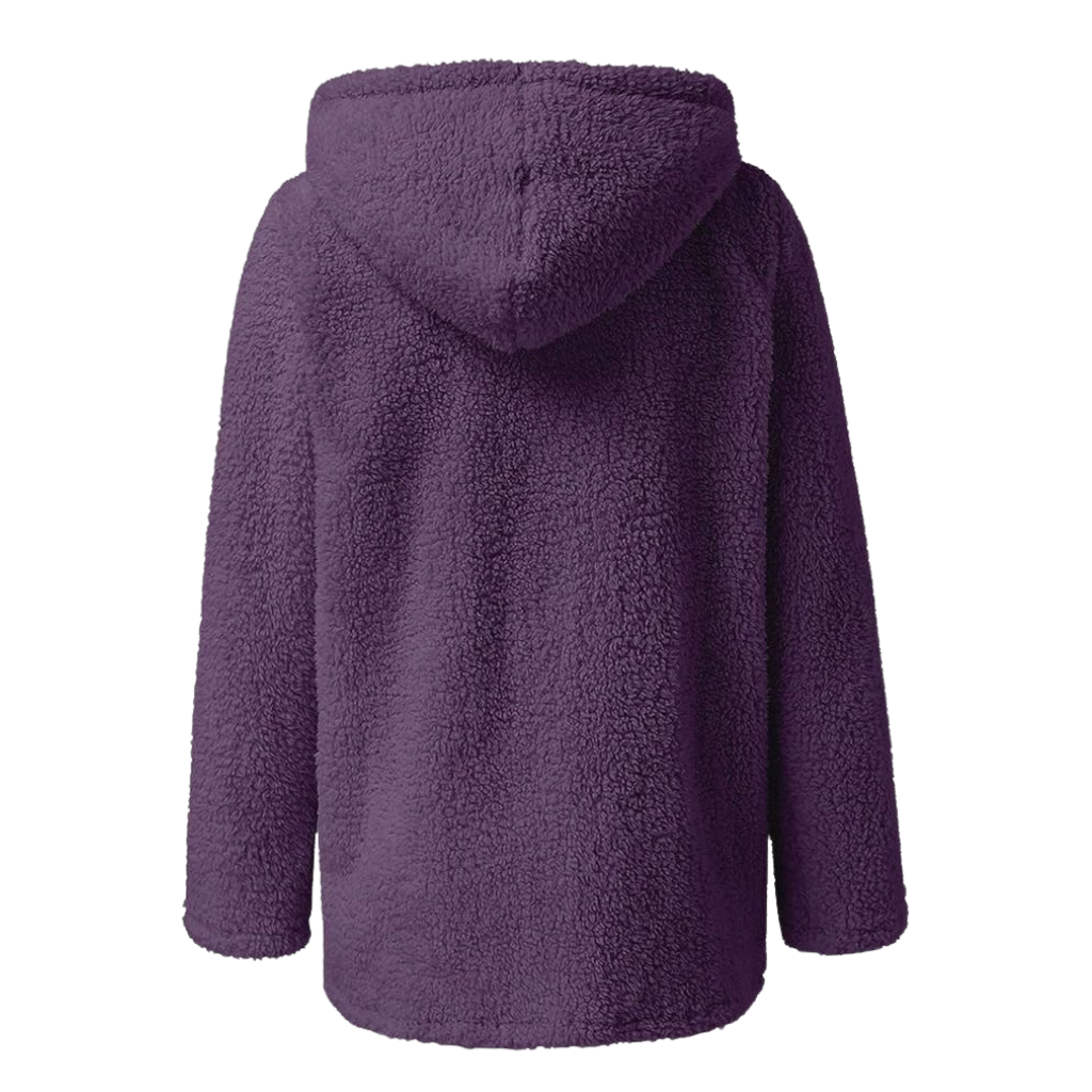 Valenzora | Women's Teddy Fleece Jacket with Hood - Soft Winter Jacket with Zipper