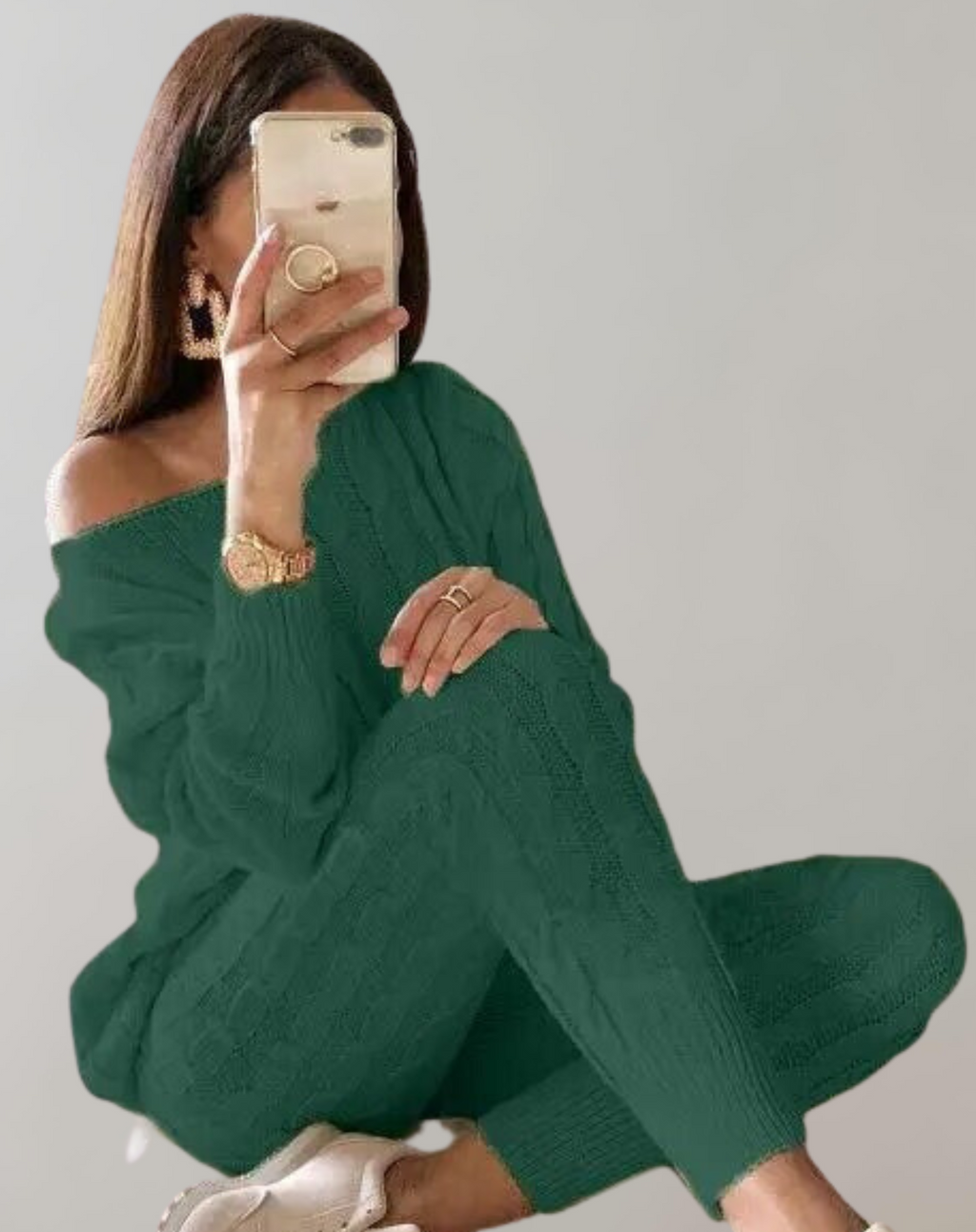 Valenzora - Knitted Shoulder and Trousers Set