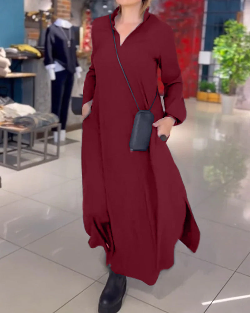 Valenzora long dress with side slit