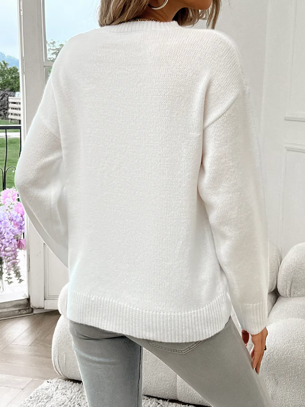 Valenzora | Cotton knit sweater with round neck