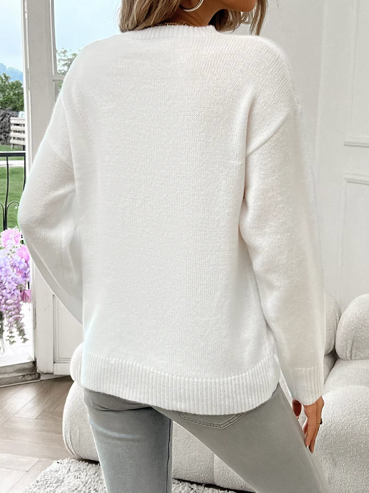 Valenzora | Cotton knit sweater with round neck