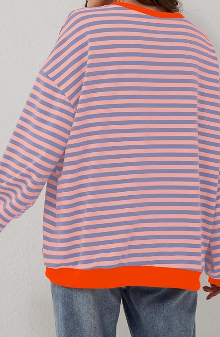 Valenzora | Casual Striped Sweatshirt with Contrasting Accents for Women