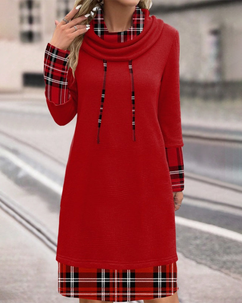Valenzora | Classic Look Checked Long Sleeve Dress