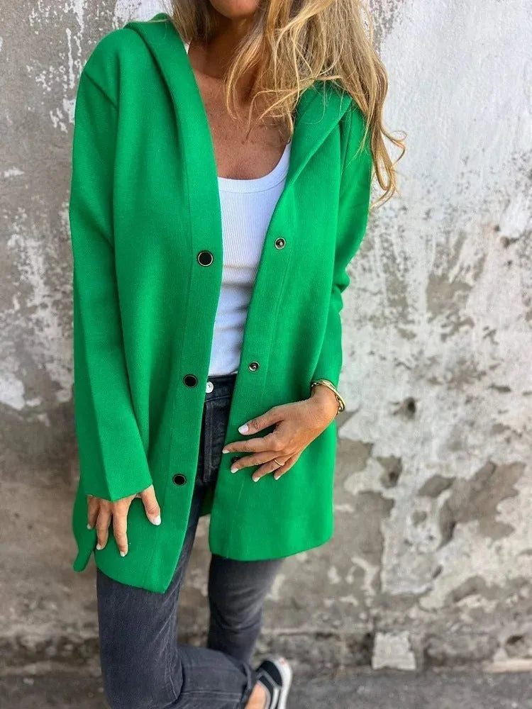 Valenzora | Casual single-breasted cardigan with hood