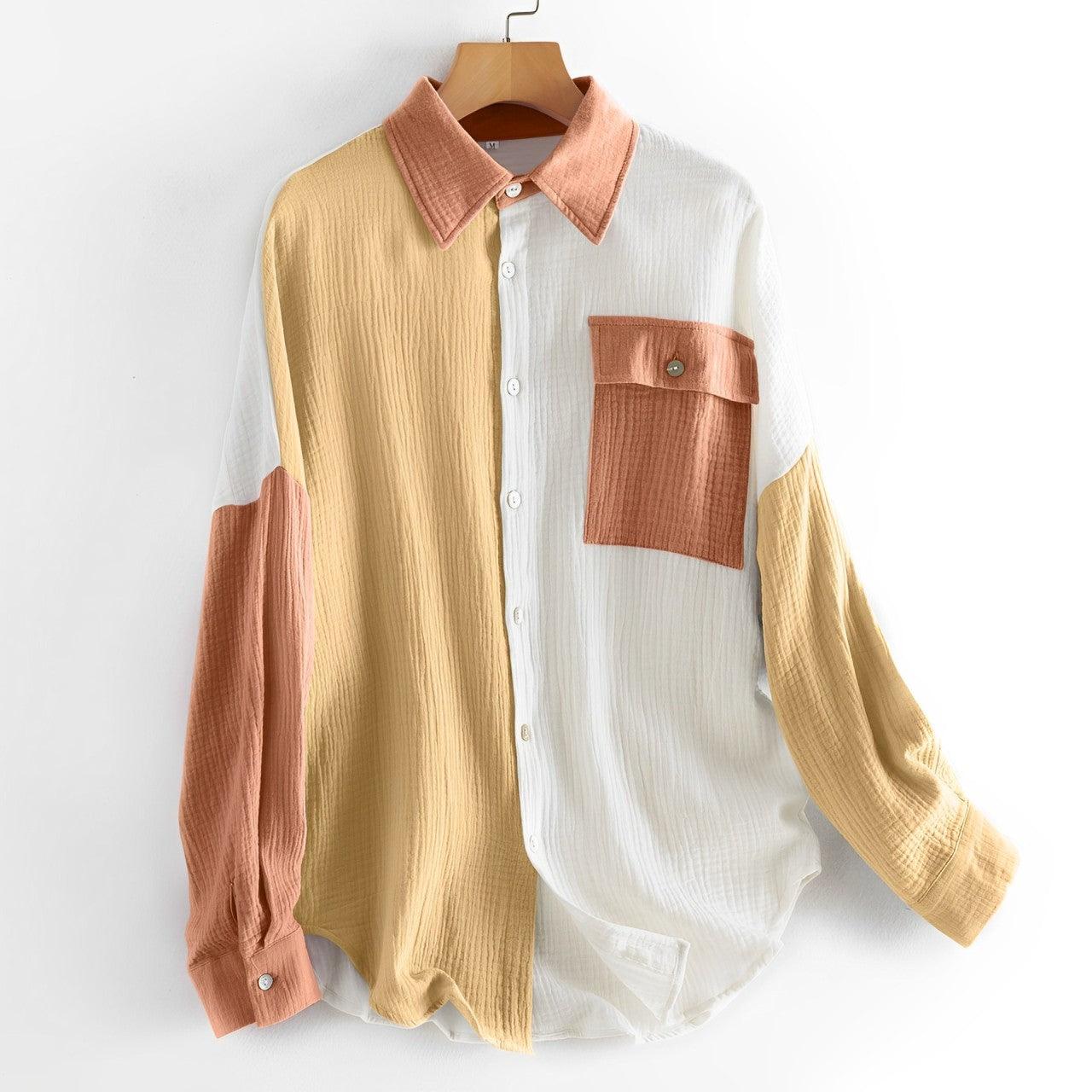 Valenzora | Colorblock Shirt with Button Closure for Women