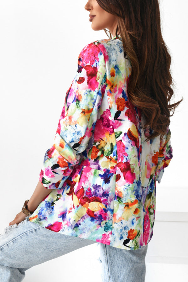 Valenzora | Free and Genuine Floral Lapel Leisure Suit Blazer