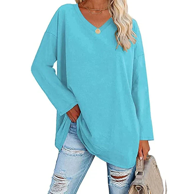 Valenzora | V-Neck Knitted Top for Women - Stylish and Comfortable Sweater