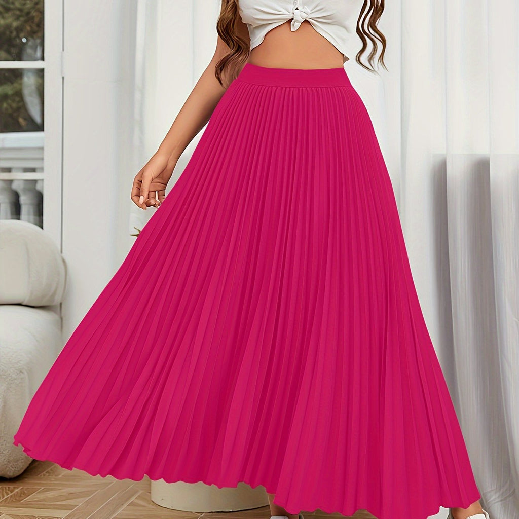 Valenzora | Pleated plain curly skirt