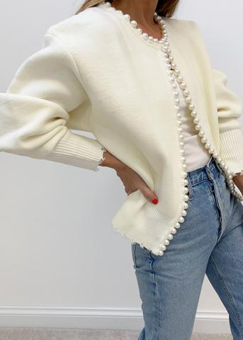 Cardigan with mother-of-pearl buttons