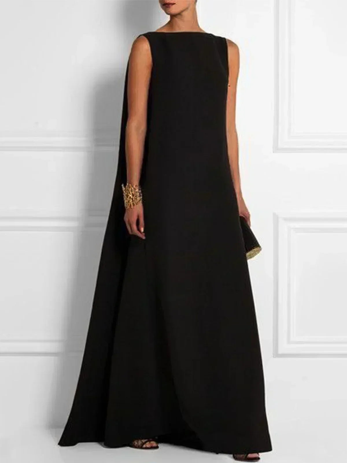 Valenzora | Sleeveless woven vintage dress with round neckline