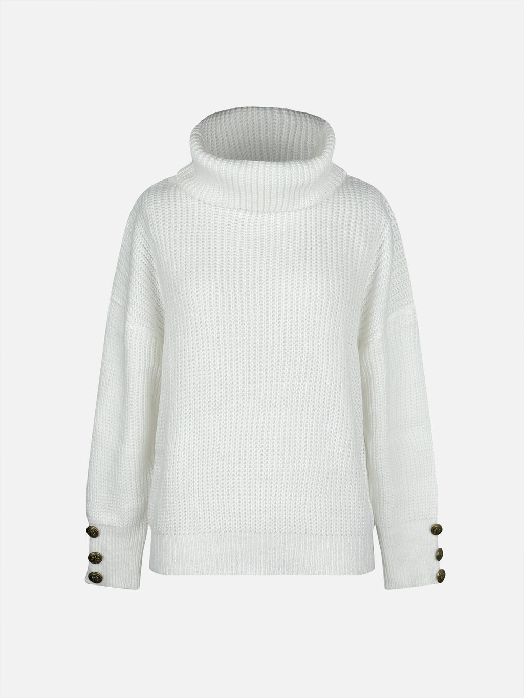 Valenzora | Women's turtleneck sweater with button detail