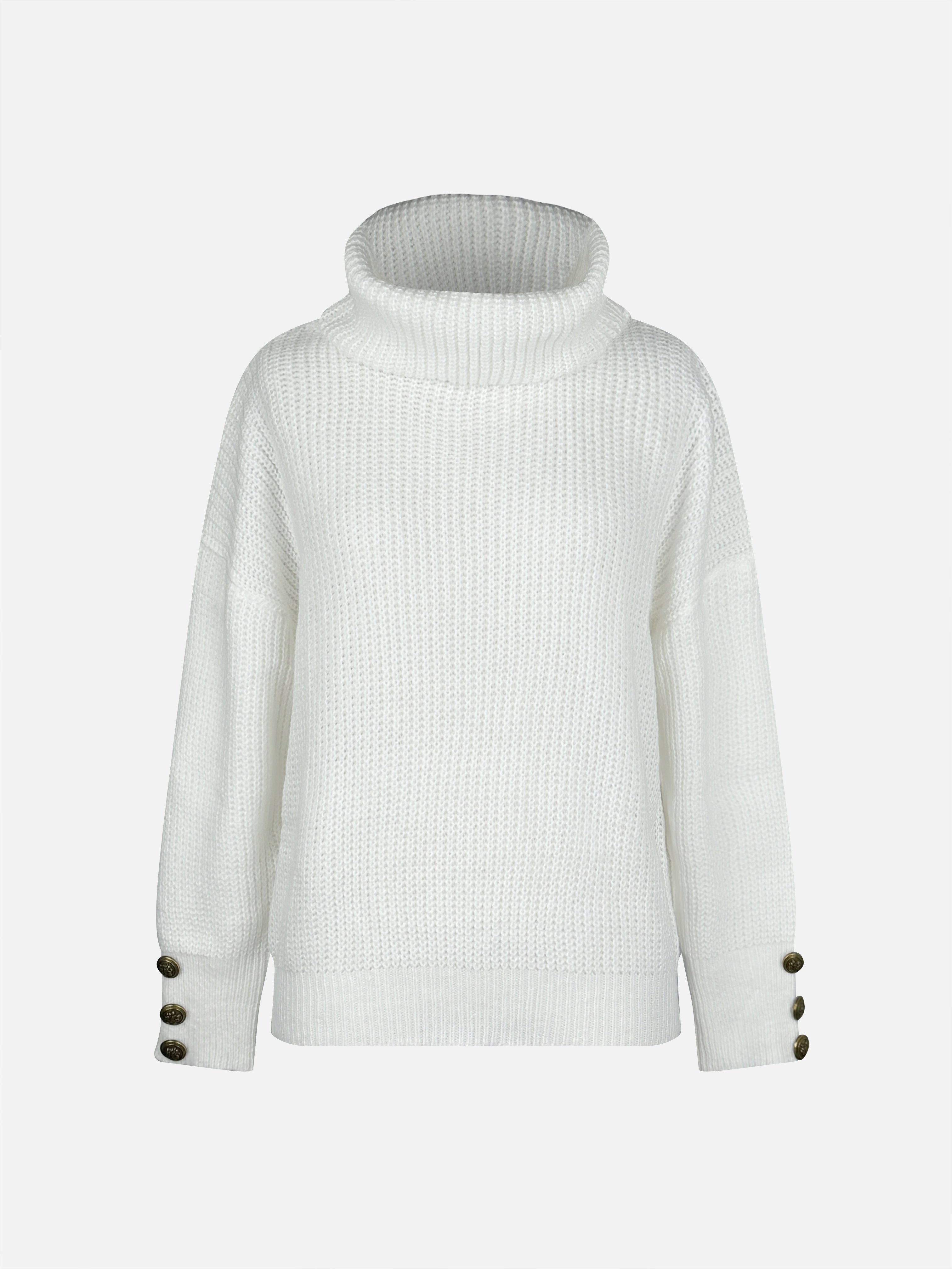 Valenzora | Women's turtleneck sweater with button detail