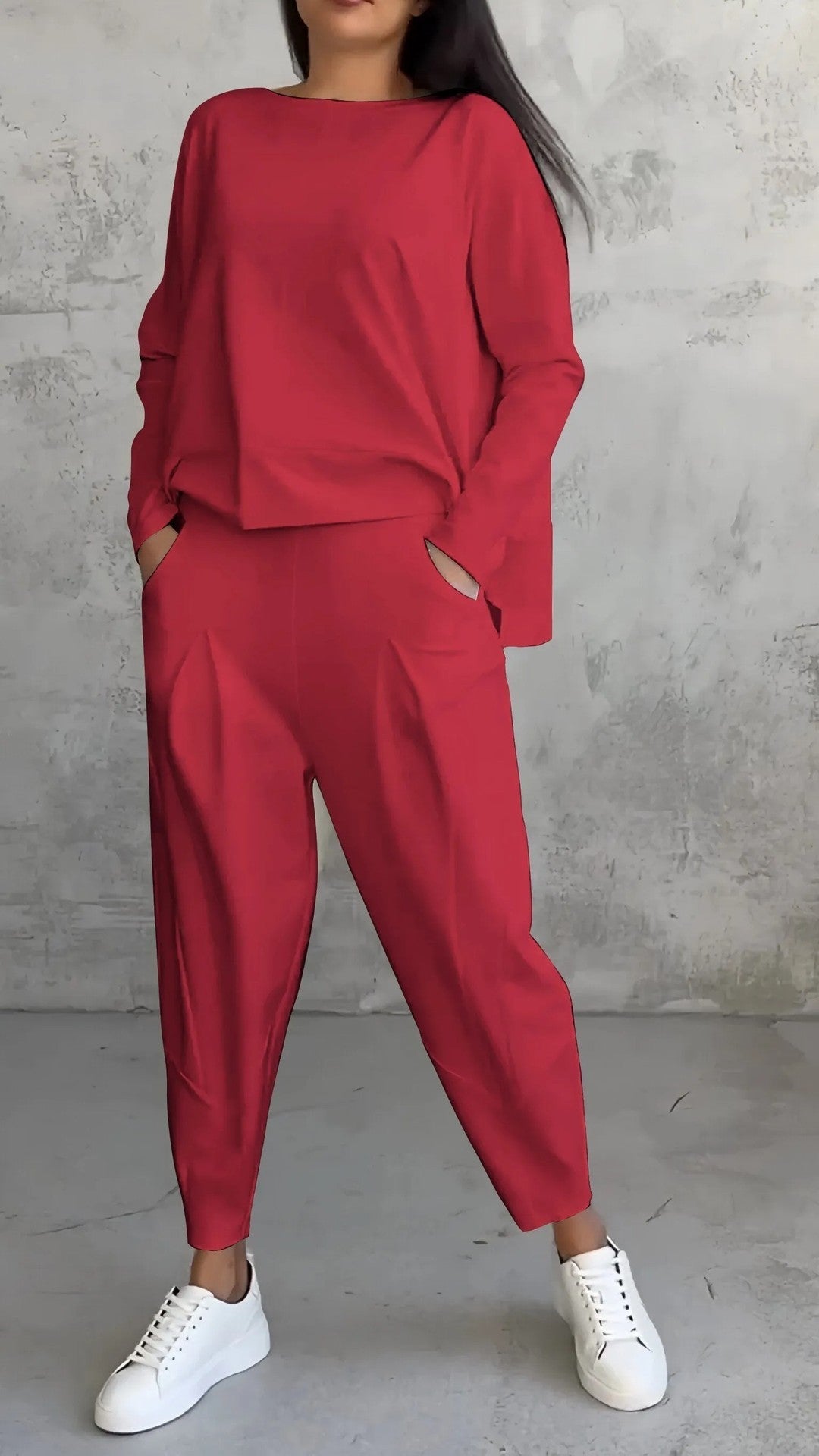Valenzora | Women's Long-Sleeved Pantsuit, Irregular Design