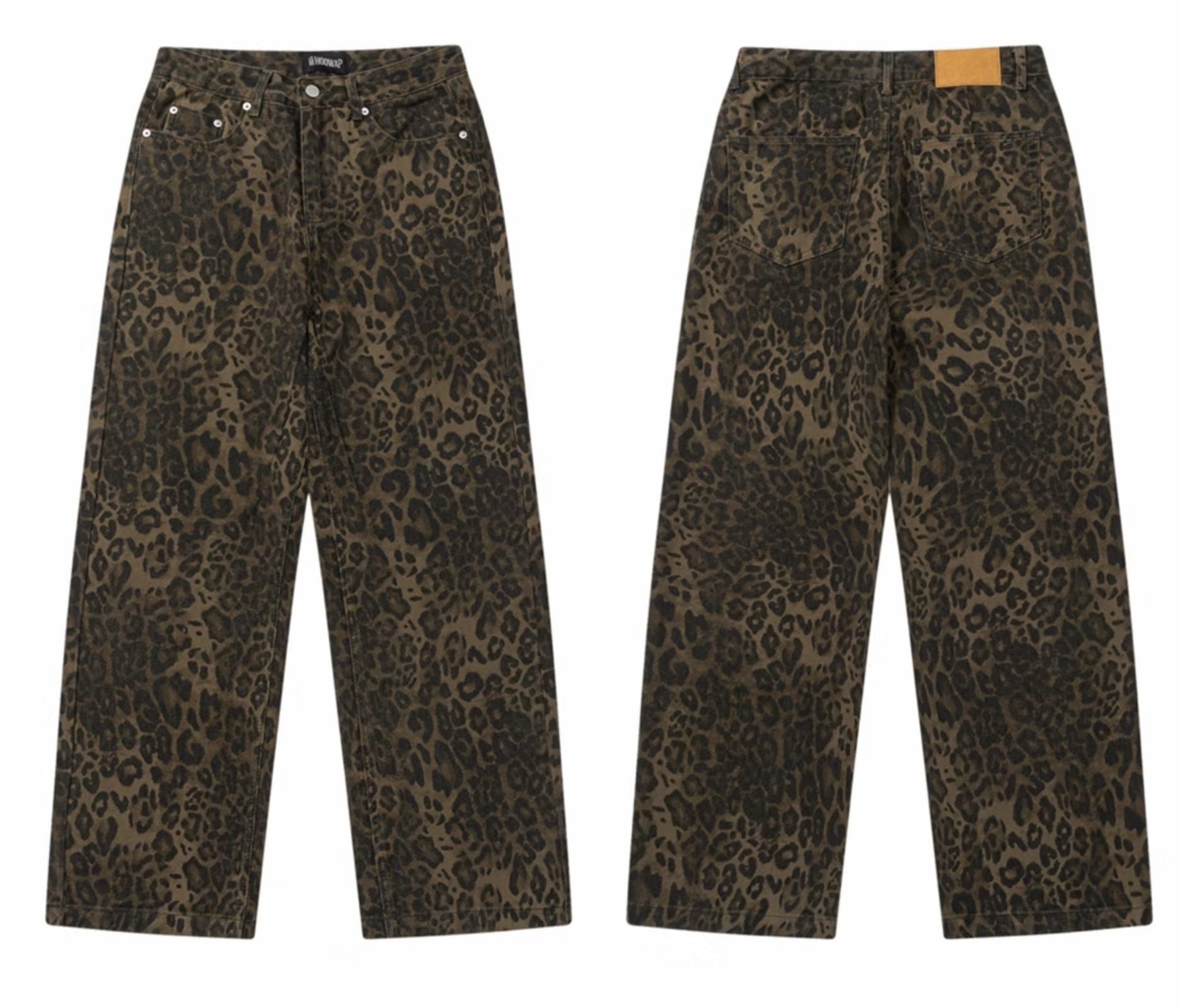 Leopard print jeans