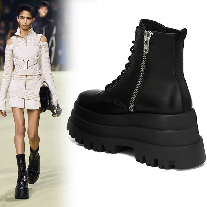 Valenzora | Fashion Shoelaces Martin Knight Women's Ankle Boots