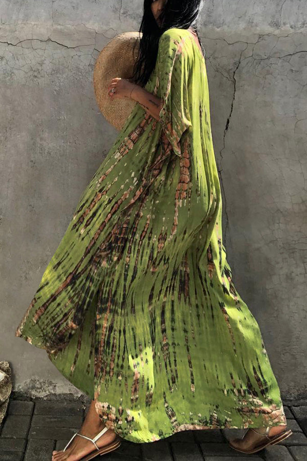 Valenzora Freely – Lockeres Wickelkleid im Batik-Boho-Stil