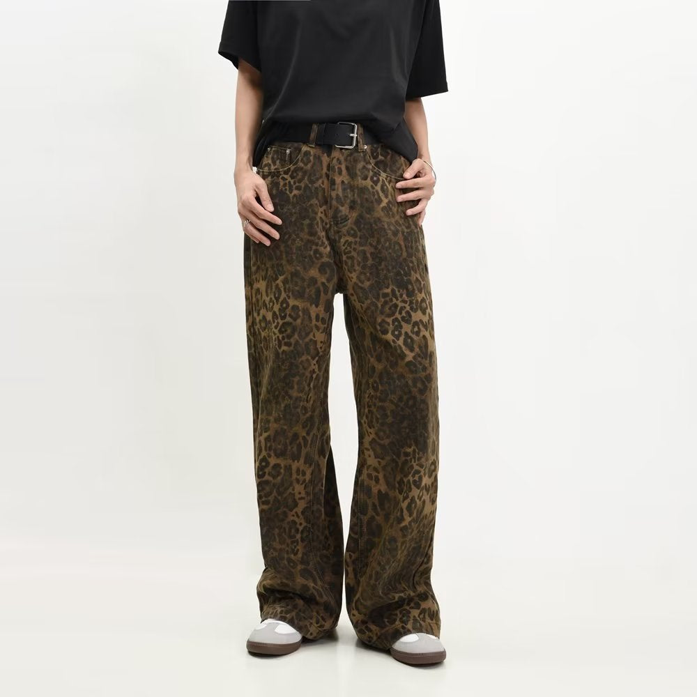 Leopard print jeans