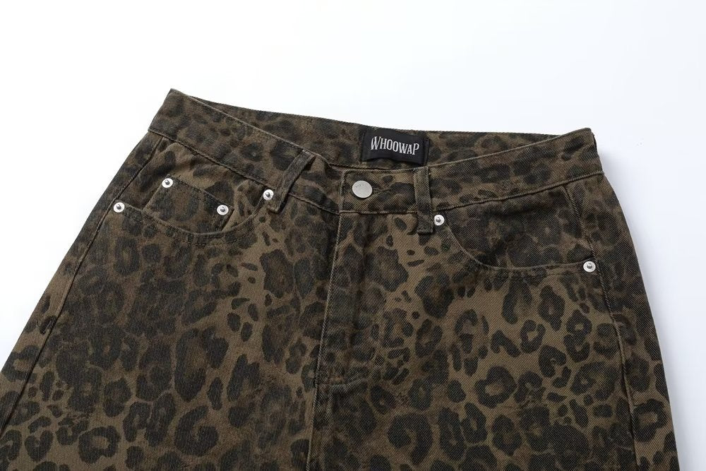 Leopard print jeans