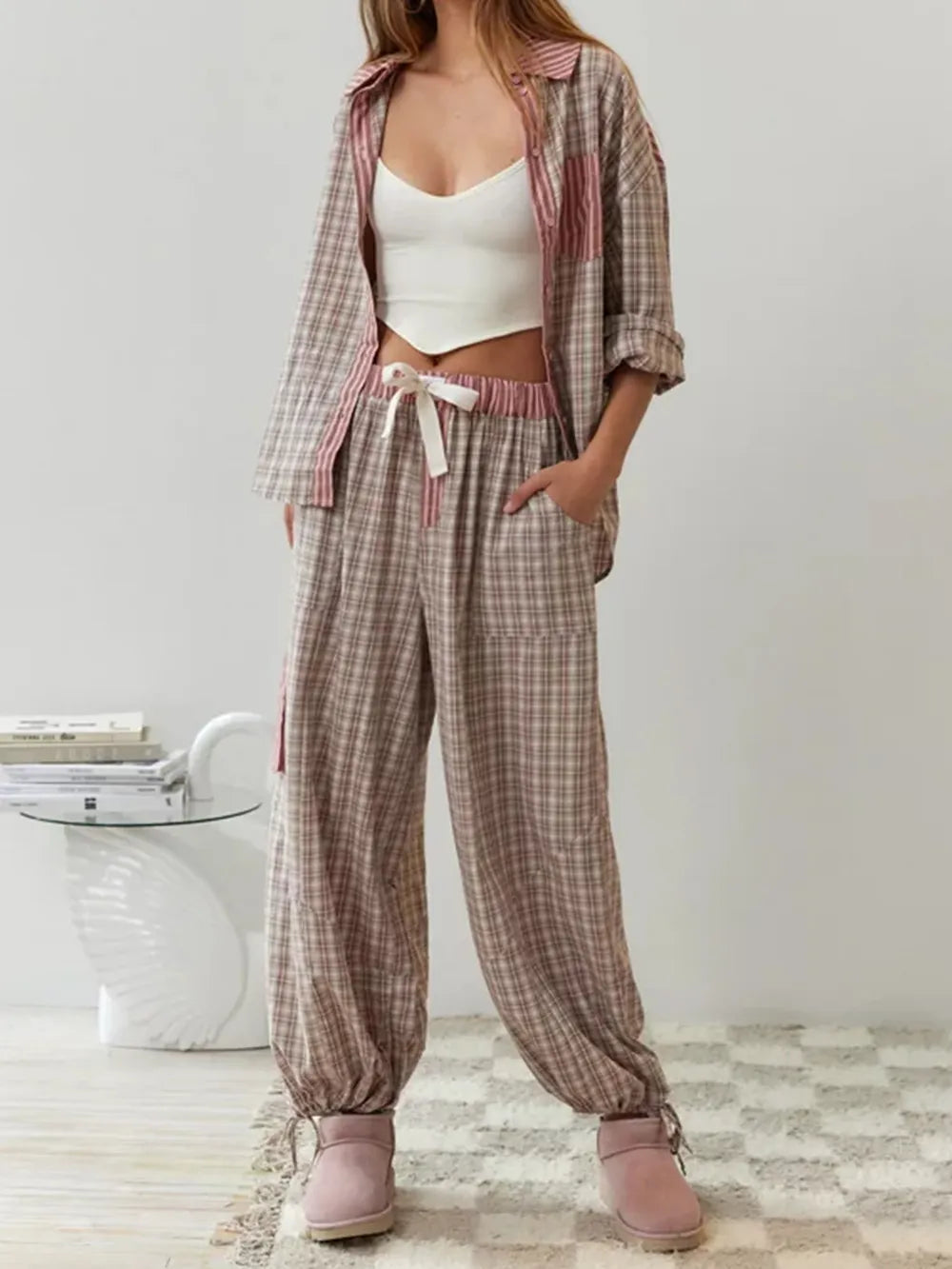 Valenzora | 2-piece casual pajama set - relaxed women's sleepwear