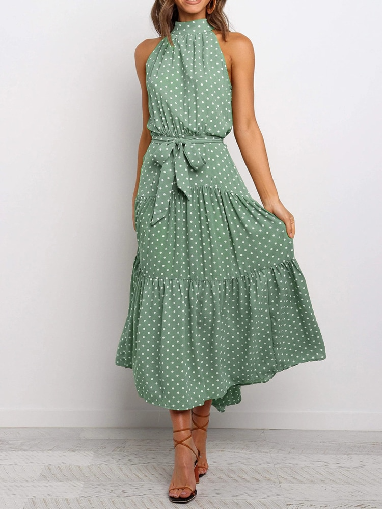 Valenzora | Tupfen-Neckholderkleid