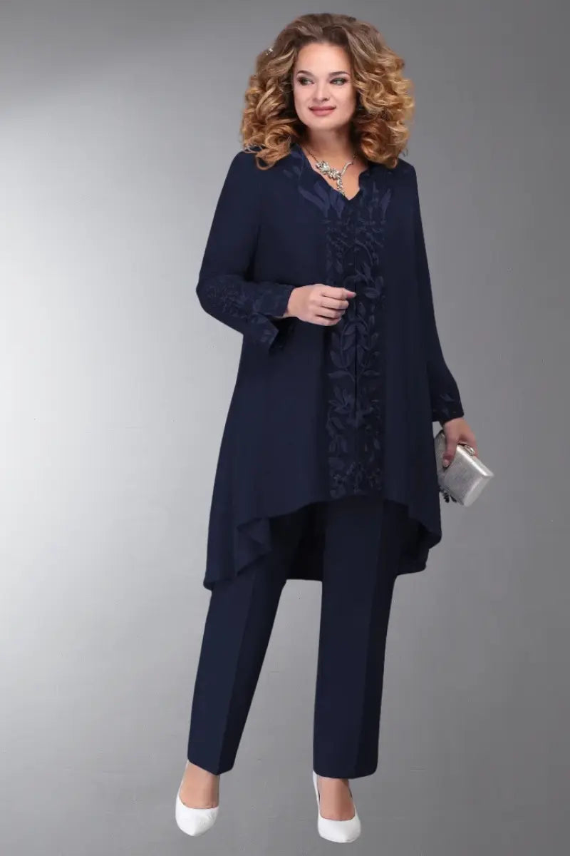 Valenzora | 3-teiliges Chiffon-Hochzeitskleid-Set für Damen