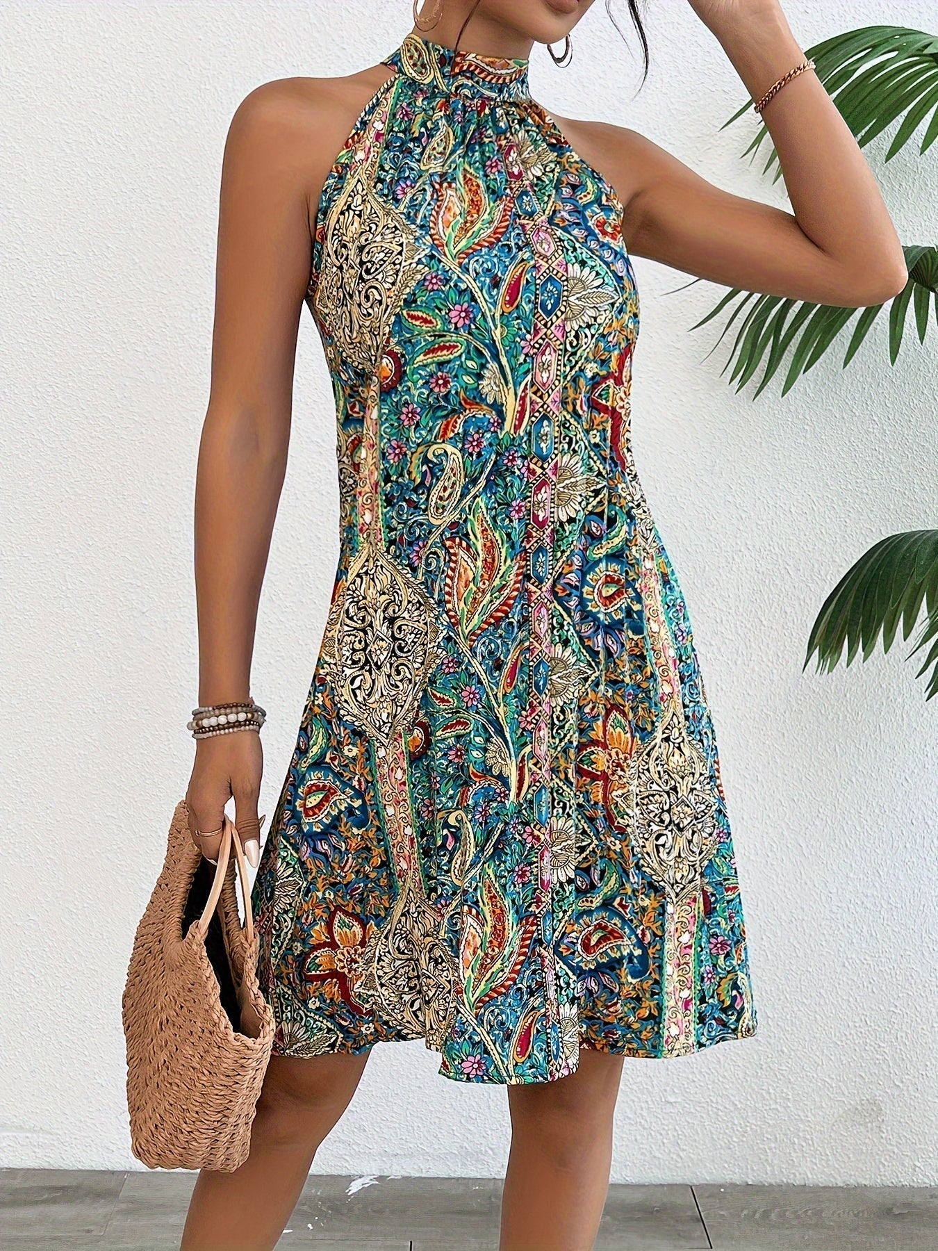 Valenzora | Elegant pleated summer dress for women with flowers