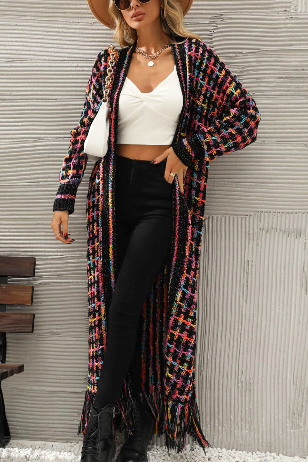 Long vintage-style cardigan