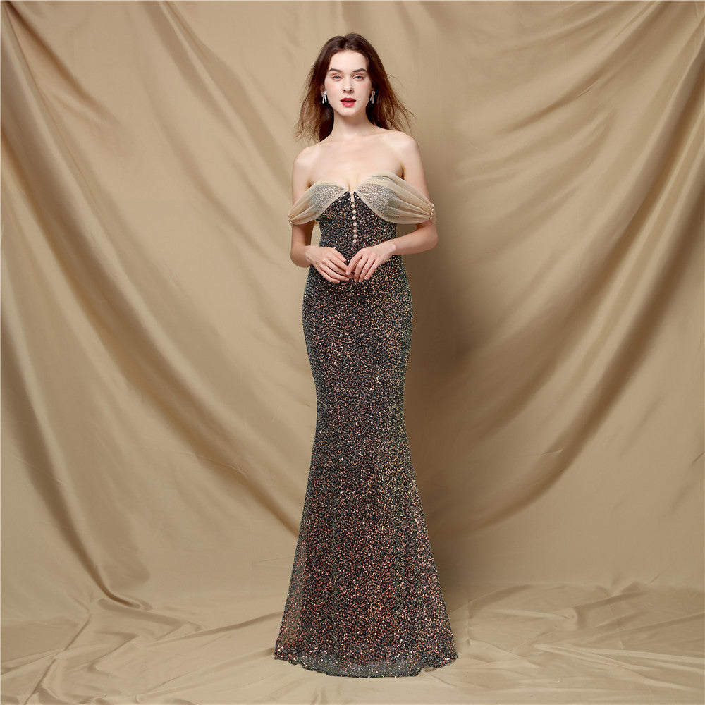 Valenzora | Classic off-the-shoulder evening dress for women