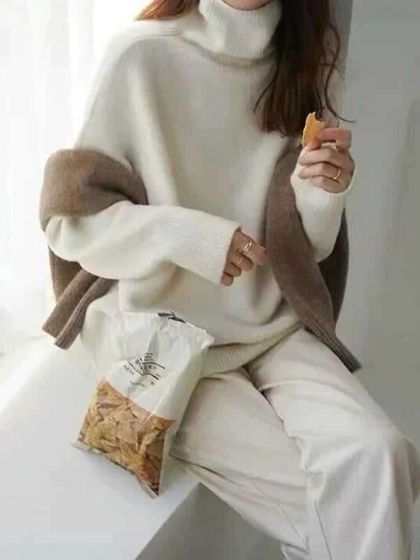 Valenzora | Casual cardigan roll-neck sweater for women