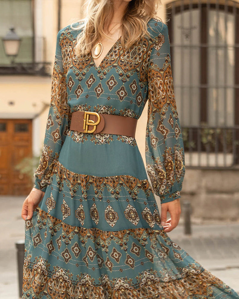 Valenzora | V-Ausschnitt Sommerkleid im Ethno-Stil