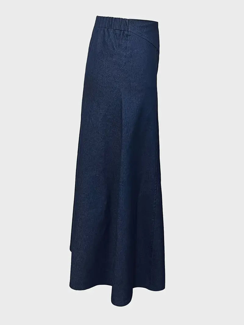 Valenzora | A-line denim maxi skirt