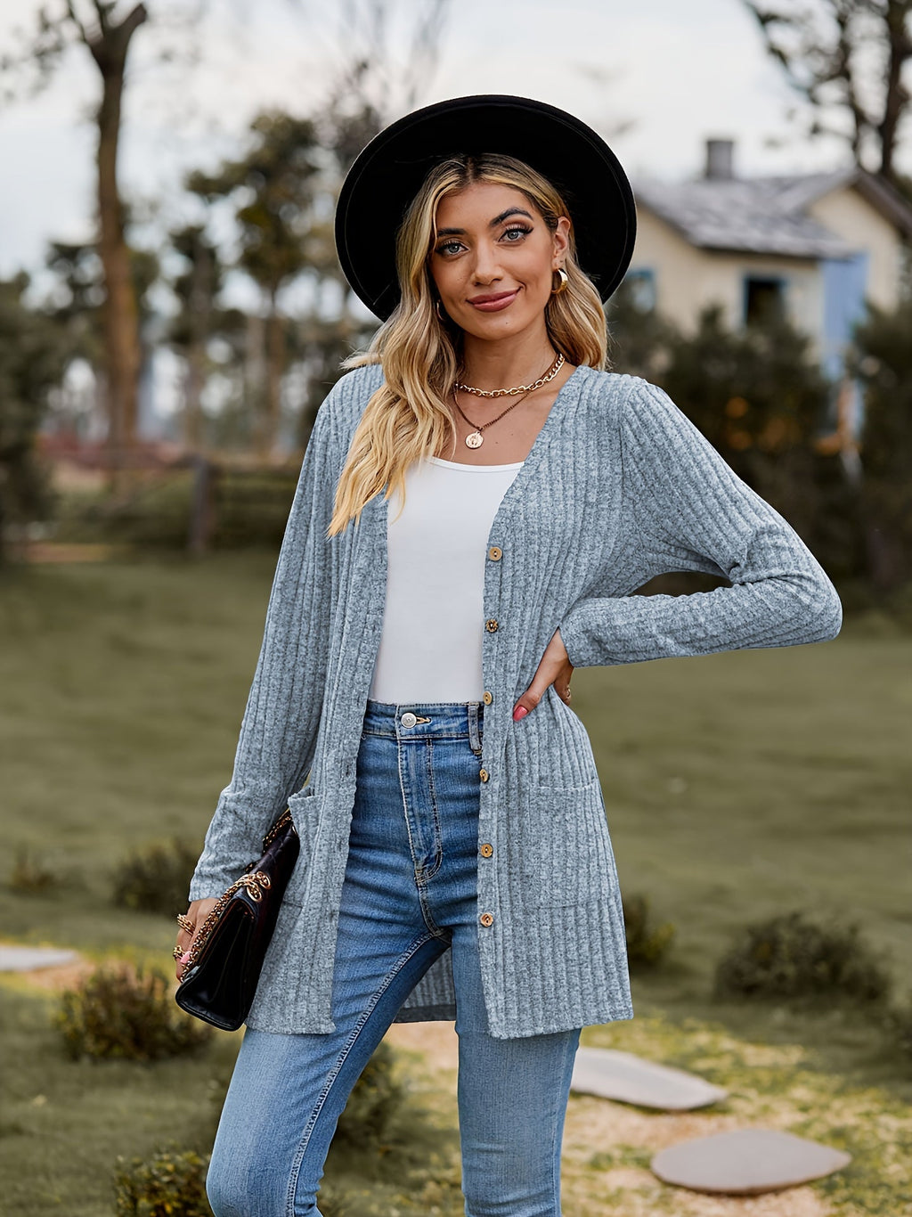 Valenzora Warm Ribbed Cotton Knit Cardigan for Women | Perfect for Casual Days
