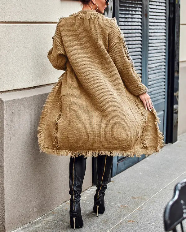 Valenzora | Kuschelige Strickjacke mit Kordelzug