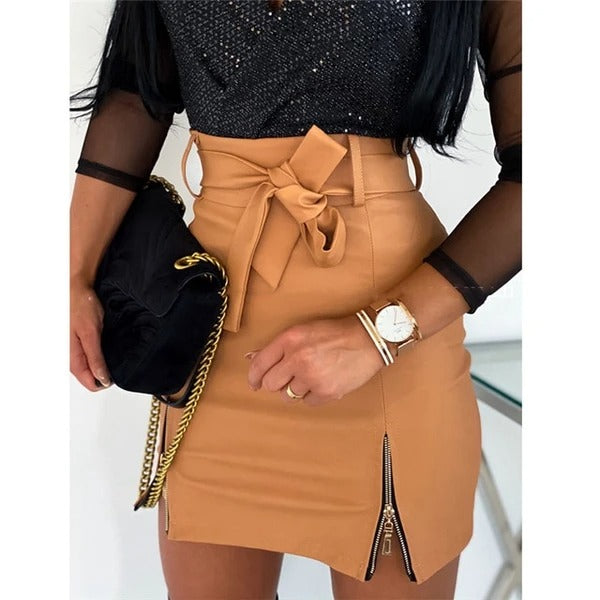 Valenzora | Eleganter High-Waist-Lederrock