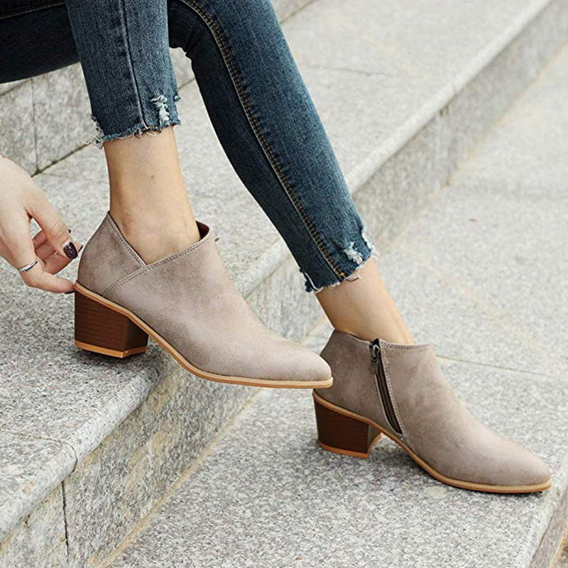 Valenzora | High-heeled ankle boots with side zipper
