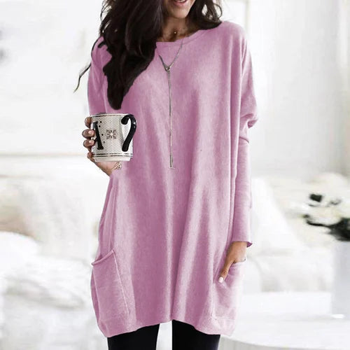 Valenzora | Tunic with pockets - comfortable women's oversized top