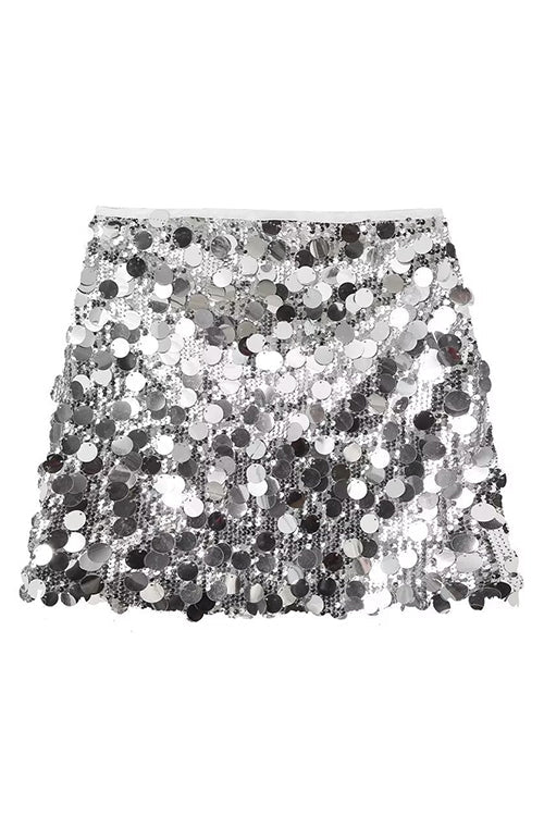 Valenzora | Rosiedress Elastic Waist Sequin Mini Skirt